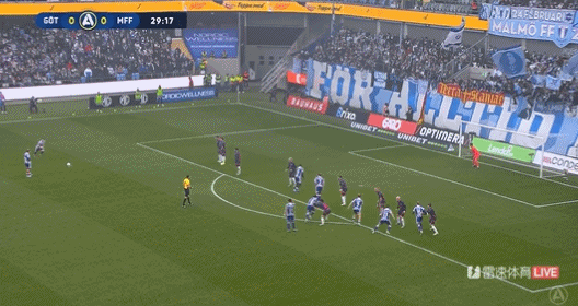 开云APP-⚽瑞典超半场：贾格纳主罚任意球打高，哥德堡暂0-0马尔默