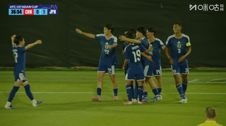 kaiyun-丢球了！U17男足第37分钟被进球，日本队1-0领先